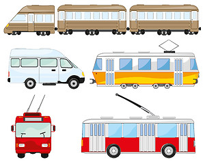 Image showing Town and public transport on white background is insulated