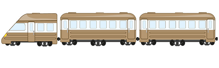 Image showing Passenger train on white background is insulated