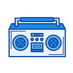 Image showing Vintage boombox line icon.