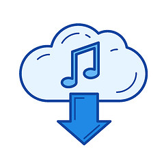 Image showing Cloud download music line icon.