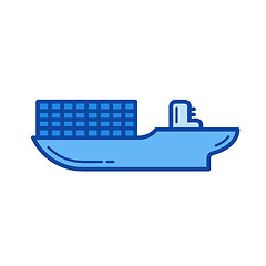 Image showing Cargo ship line icon.