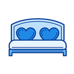 Image showing Wedding bed line icon.