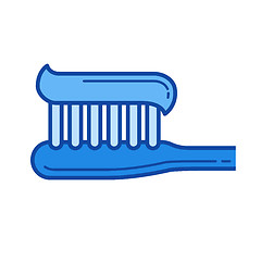 Image showing Toothbrush line icon.