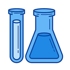 Image showing Test tubes line icon.