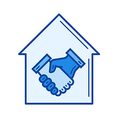 Image showing Real estate agreement line icon.