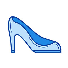 Image showing Woman shoes line icon.