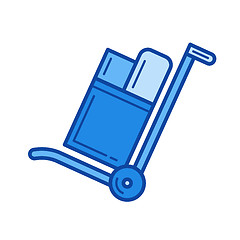 Image showing Hand cart line icon.