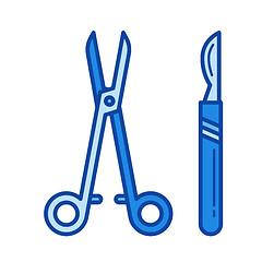 Image showing Surgical instruments line icon.