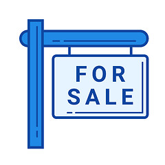 Image showing For sale sign line icon.