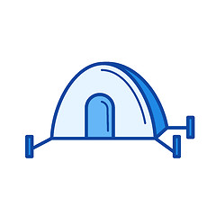 Image showing Tourist tent line icon.