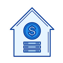 Image showing Home for sale line icon.