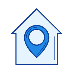 Image showing House location line icon.