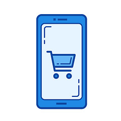 Image showing Online shop line icon.