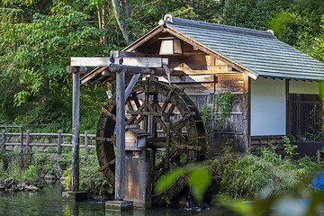 Image showing Old wooden mill in japanese style in Tokyo.