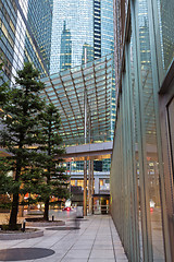 Image showing Modern architecture. Skyscrapers made from steel and glass in Tokyo.