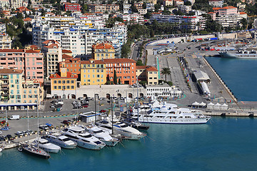 Image showing City of Nice in France, view above Port of Nice on French Rivier