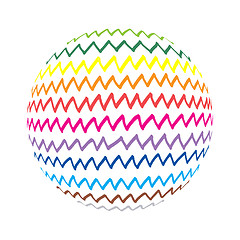 Image showing Abstract shape with colorful zigzag lines pattern