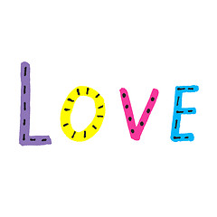 Image showing Word LOVE from colorful letters 