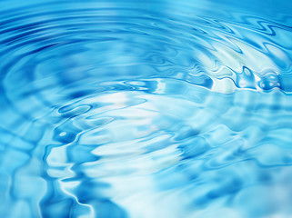 Image showing Bright blue abstract background with water ripples pattern