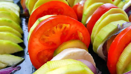 Image showing Cut vegetables cooked for baking