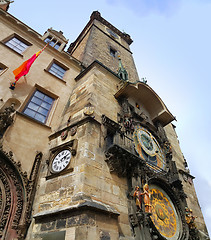 Image showing Old Town Hall Tower with Astronomical Clock in Prague