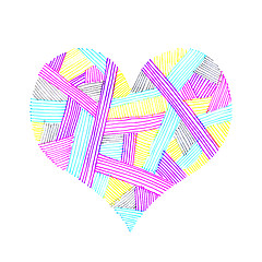 Image showing Abstract pattern heart on white background