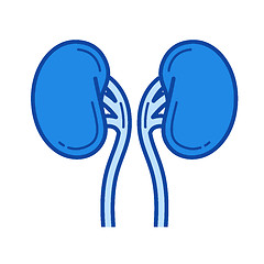 Image showing Human kidneys line icon.