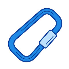 Image showing Climbing carabiner line icon.