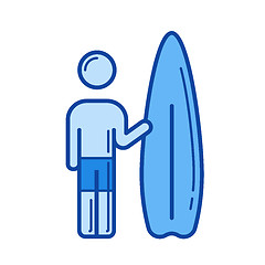 Image showing Surfing line icon.