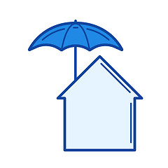 Image showing Real estate insurance line icon.