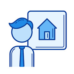 Image showing House seller line icon.