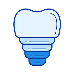 Image showing Dental implant line icon.