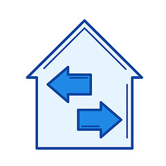 Image showing House insulation line icon.