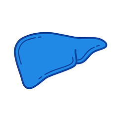 Image showing Human liver line icon.