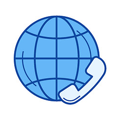 Image showing Global customer service line icon.