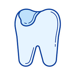 Image showing Tooth caries line icon.