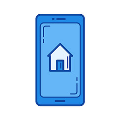 Image showing Real estate website line icon.