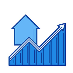 Image showing Real estate market growth line icon.