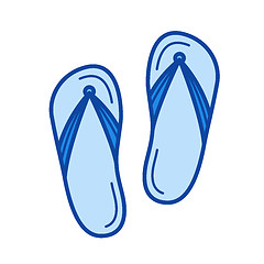 Image showing Beach slippers line icon.