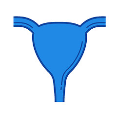Image showing Uterus line icon.