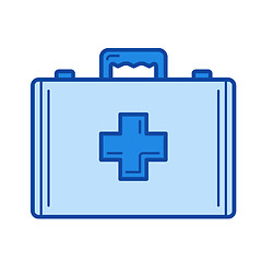 Image showing First aid kit line icon.