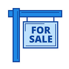 Image showing For sale sign line icon.