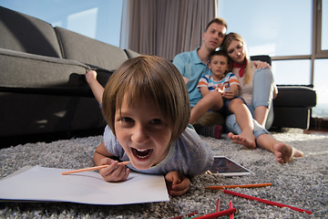 Image showing young couple spending time with kids