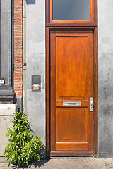 Image showing Narrow Wooden Door