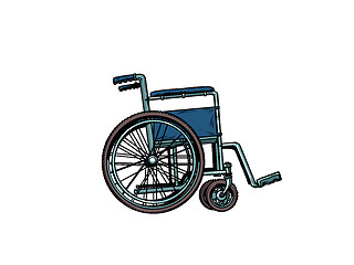 Image showing empty wheelchair. human health, rehabilitation and inclusion