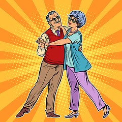 Image showing Elderly couple dancing