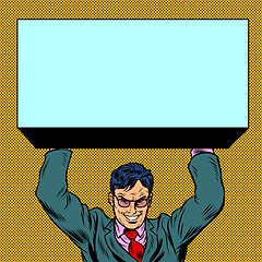 Image showing Businessman atlas holds the load