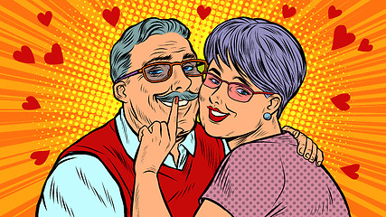 Image showing Old couple in love, Valentines day