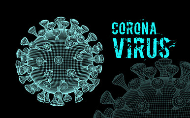 Image showing Coronavirus 2019-nCoV virus. Vector 3d illustration on black