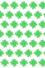 Image showing Vertical holiday background from paper clover\'s leaves.